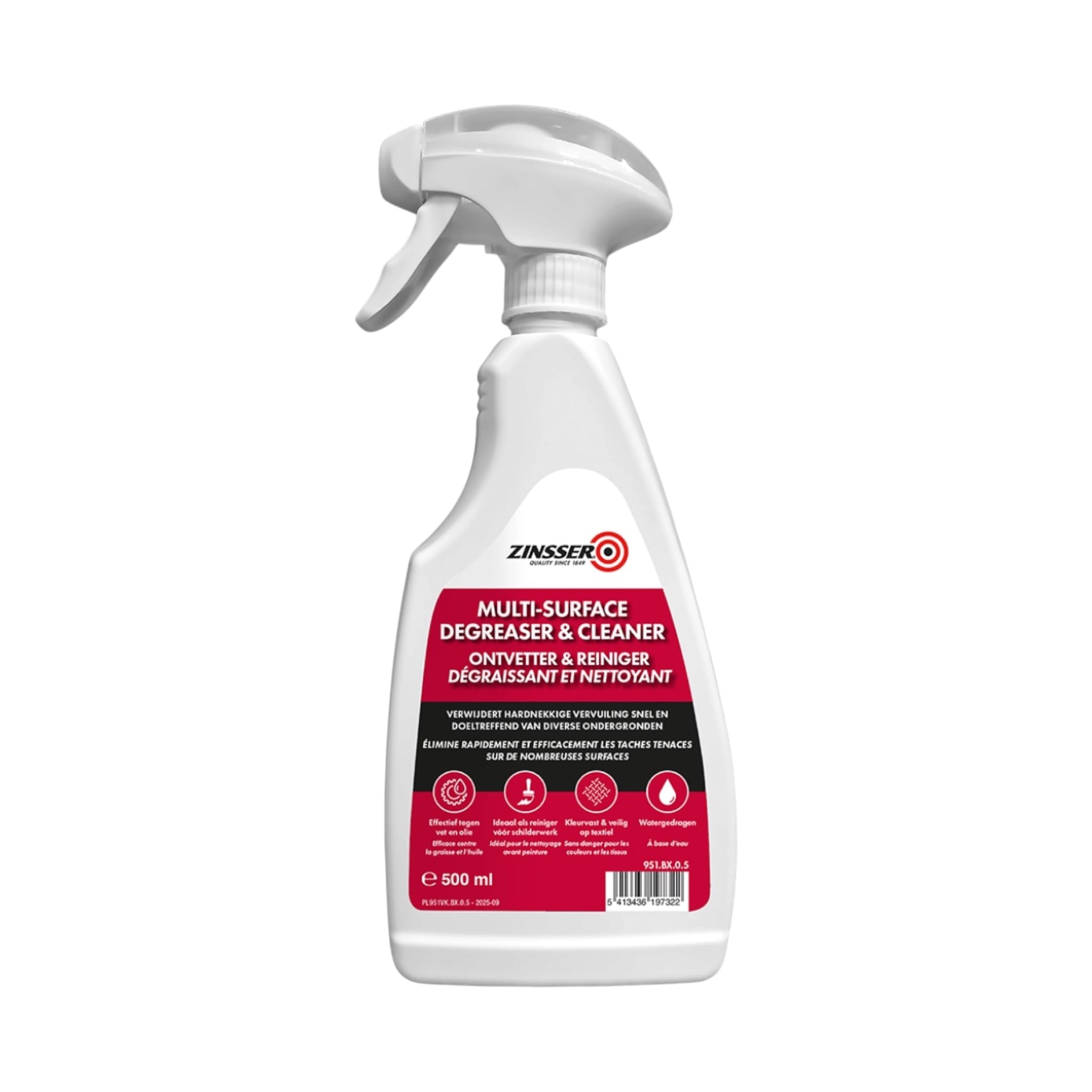Zinsser dégraissant & nettoyant multi-surfaces spray 500 ml