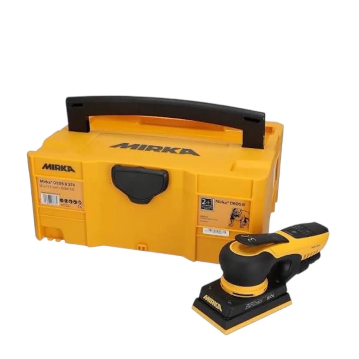 Mirka® DEOS II 353CV 81 x 133 mm ponceuse rectangulaire exc. 3.0 mm avec son coffret de rangement
